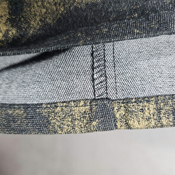 Karen Kane Dark Denim Gold Metallic Painted High Rise Jeans Art to Wear Size 10 - Picture 7 of 12